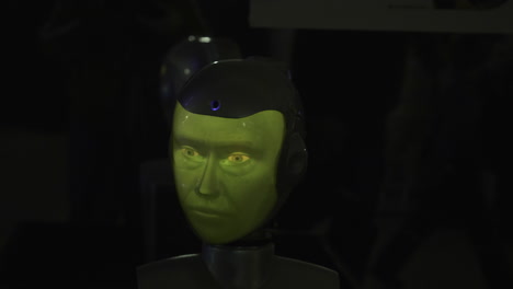 retro robot head display