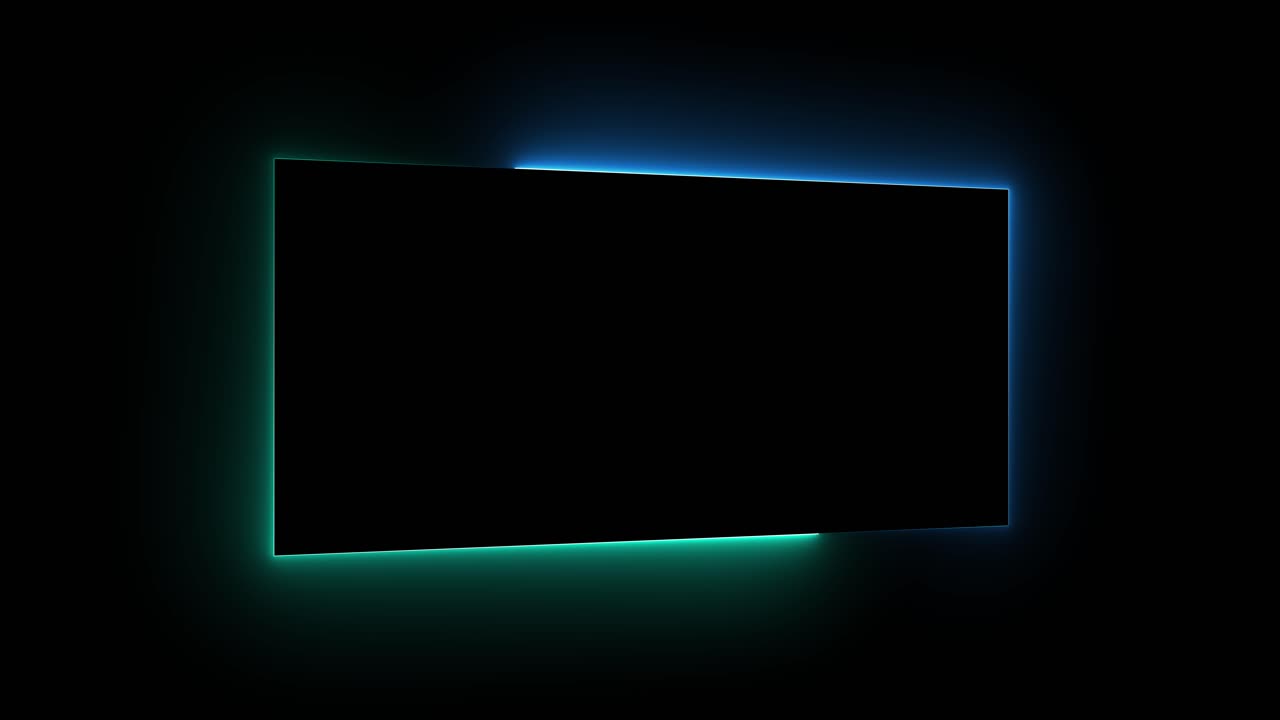 Abstract Neon Glow Rectangle Frame