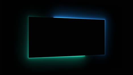 abstract neon glow rectangle frame