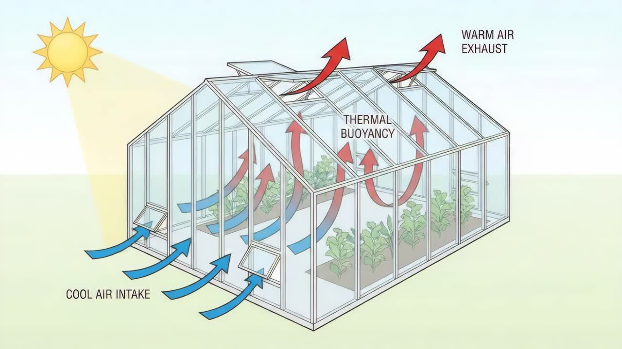 Diagramma di ventilazione della serra
