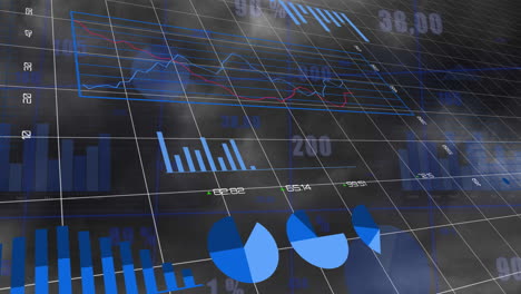 animación de las estadísticas y procesamiento de datos financieros