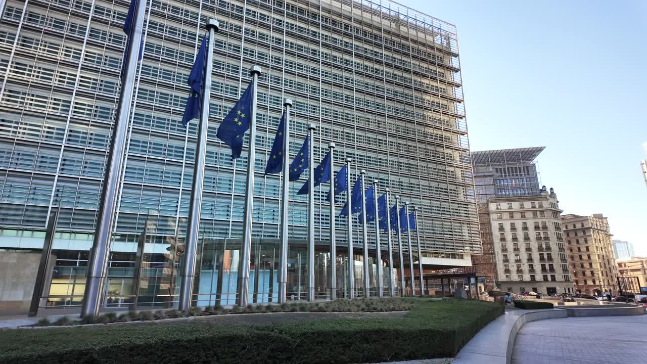European Union flags in Belgium