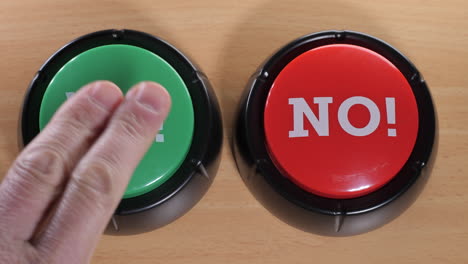 close up indecisive person struggles to choose between yes and no