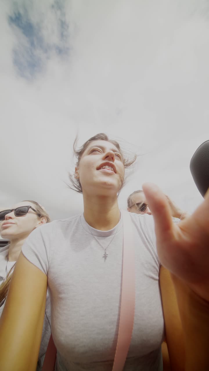 Women Enjoying a Windy Day