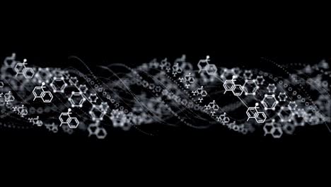 chemistry, molecules animation, background, rendering, loop, with alpha channel