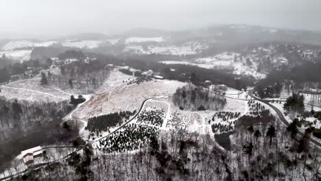 aerial of the high country off the blue ridge parkway and sampson road near boone nc in january