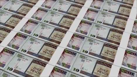 billetes de 10 pesos cubanos impresos por una imprenta de dinero