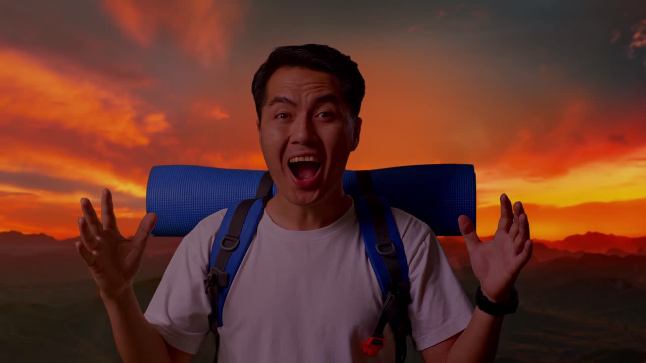 해가 뜨면 흥분한 여행자