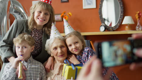 family celebrates birthday