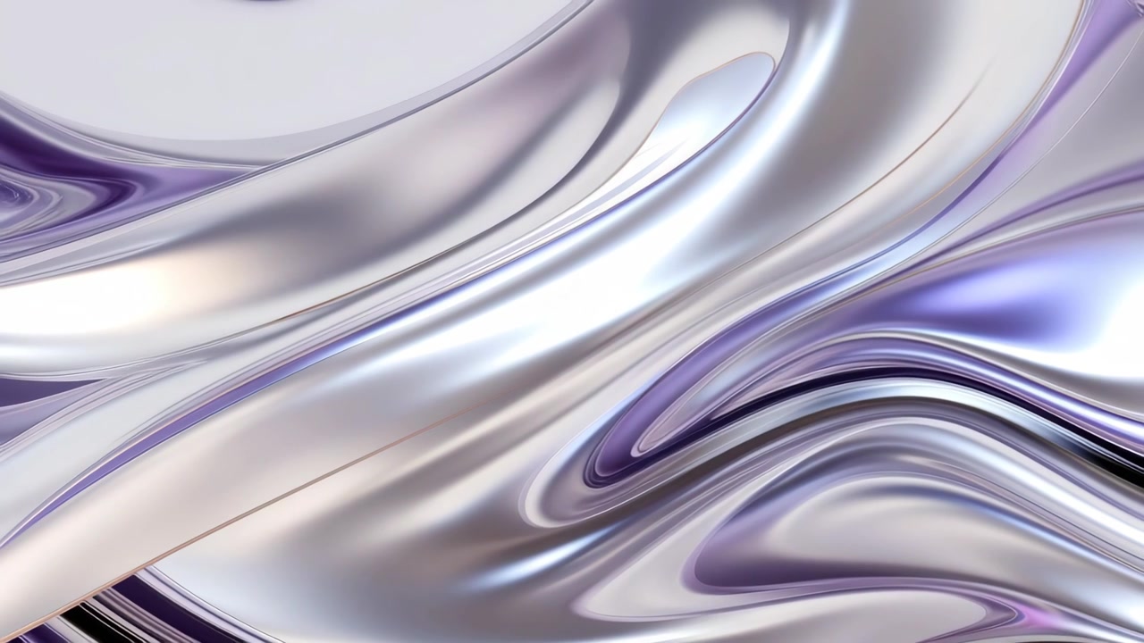 Abstract Liquid Metal Waves with Purple Reflections