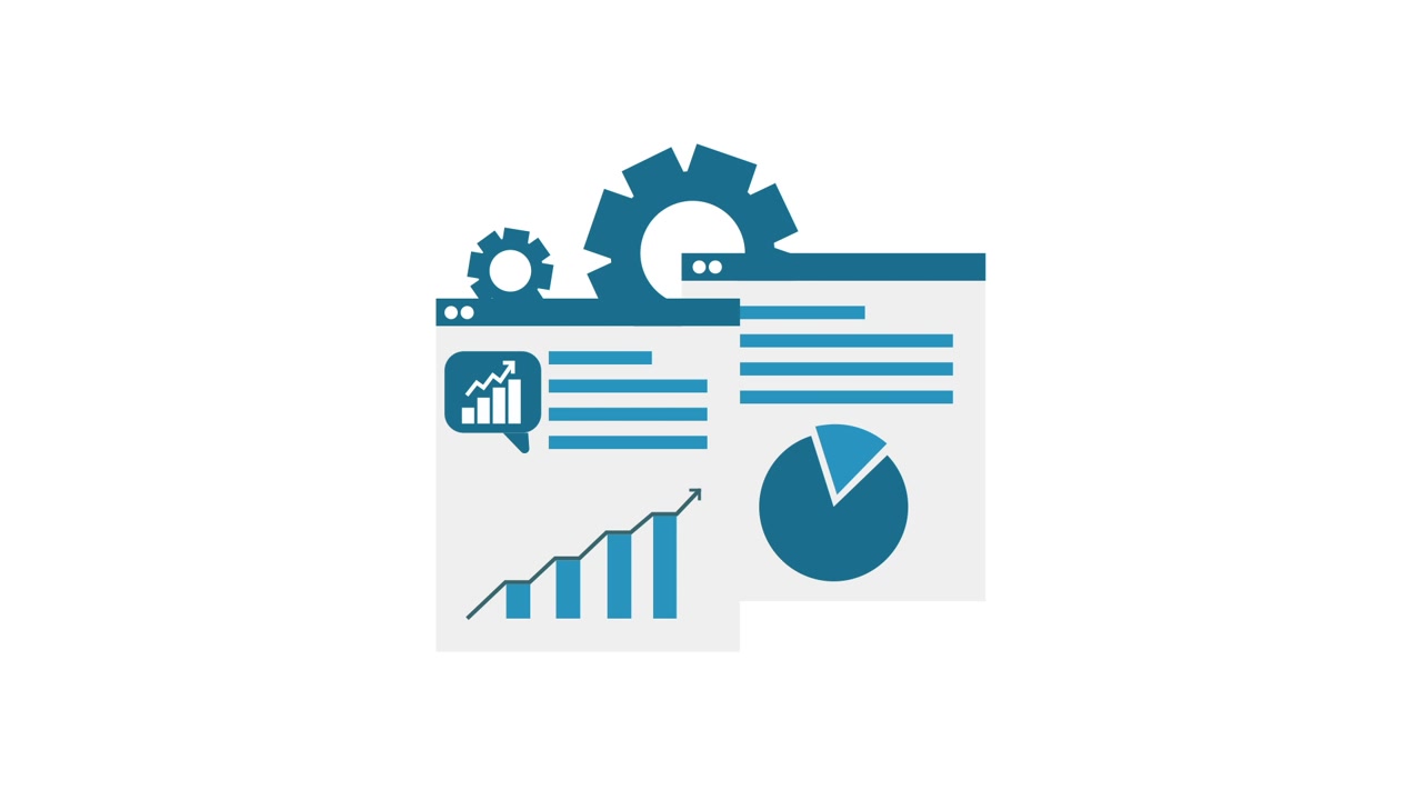 Animated Icon of Business Analytics and Settings