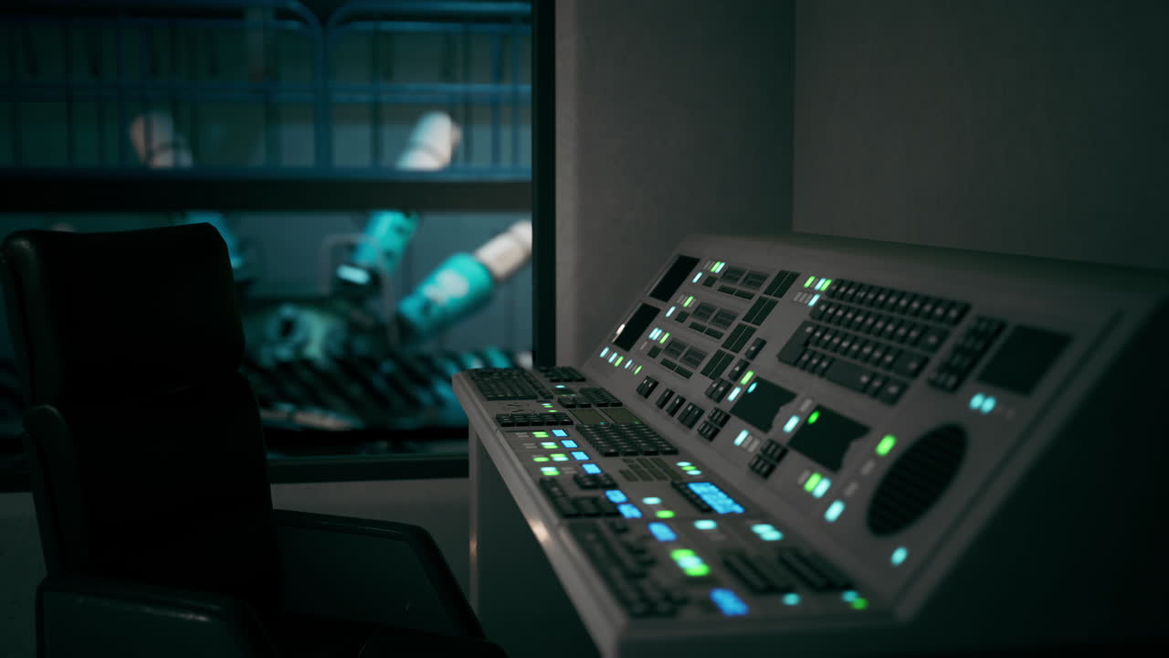 sala de control de robótica futurista