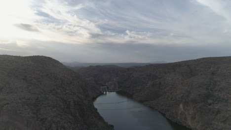 AERIAL---Desert-Lake-after-Sunset