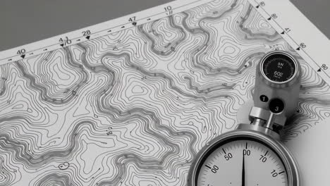 topographic map with altimeter