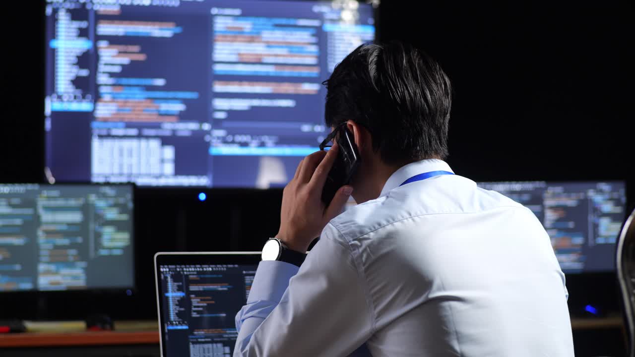 Programmer working late at night