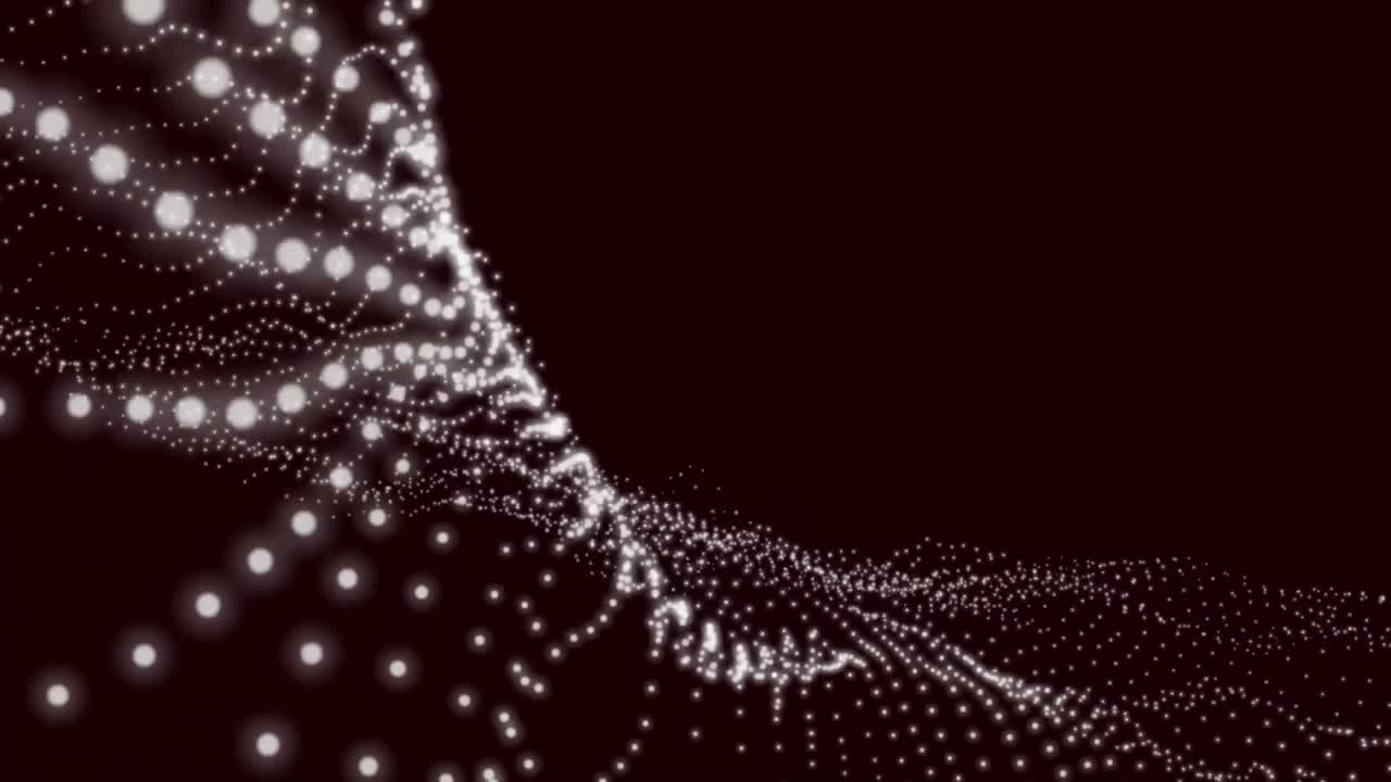 animación de una onda brillante en movimiento blanca sobre un fondo negro.