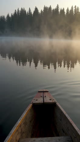calm morning on a misty lake
