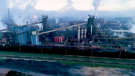 aerial view of steel plant, gijon,spain