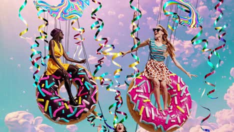 flying donuts: a colorful celebration