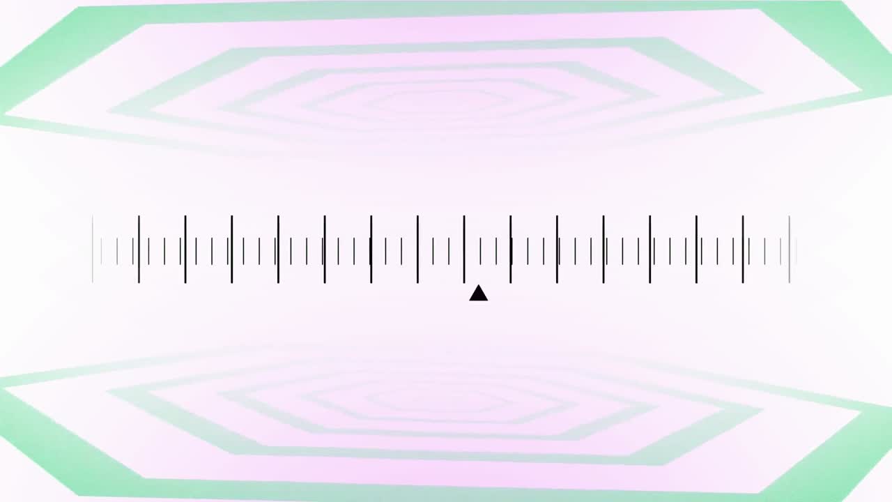 분홍색에서 초록색의 분위기 배경에 이동하는 검은 선으로 마커의 애니메이션