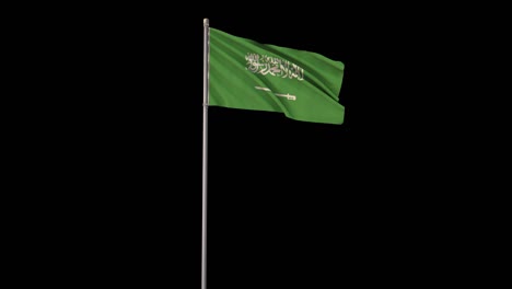 saudi arabia flag with alpha channel, 4k video is transparent