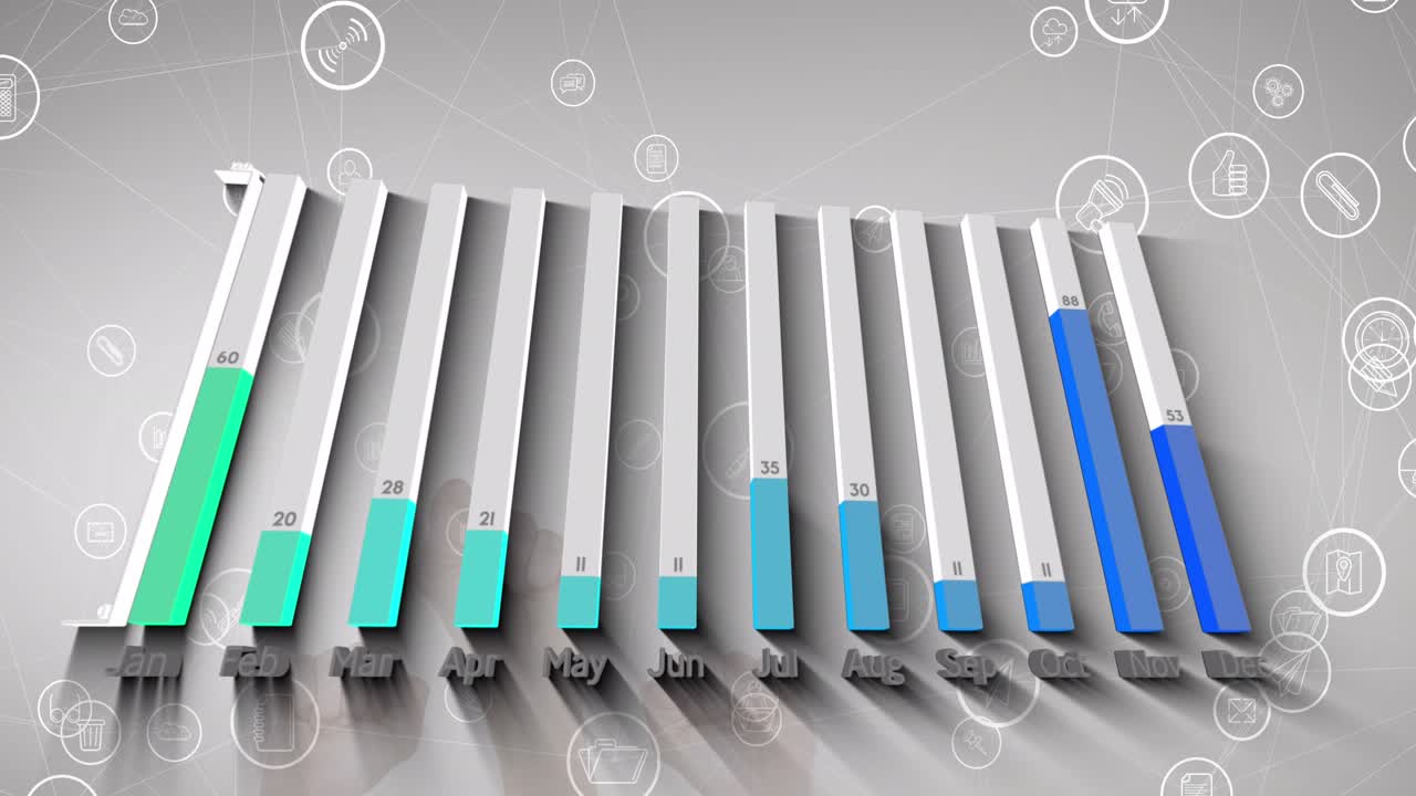 Animation of data processing over network of connections