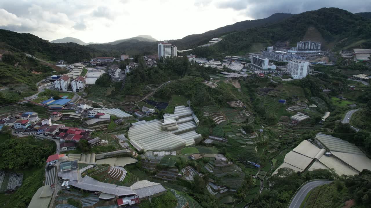 말레이시아의 카메론 하이랜드 지역 내의 브린창 지역의 일반 풍경
