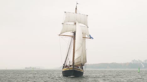 traditional wooden sailing ships in a sailing competition in helsinki finland