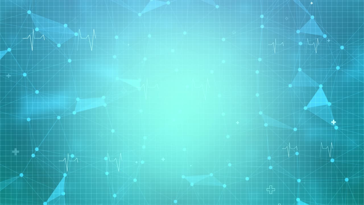 conexiones médicas, científicas y tecnológicas puntos y líneas bucle de fondo.