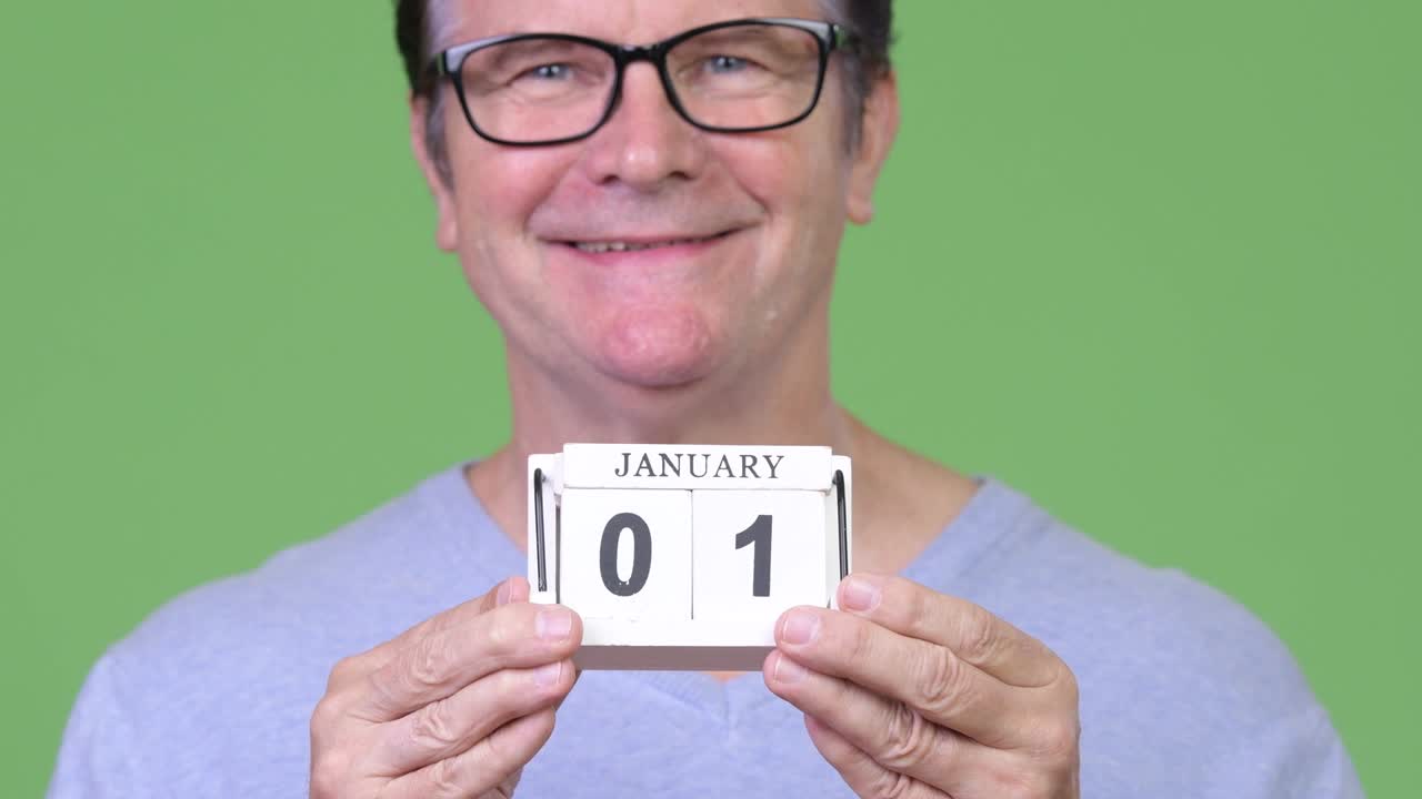 Senior happy handsome man ready for New Years