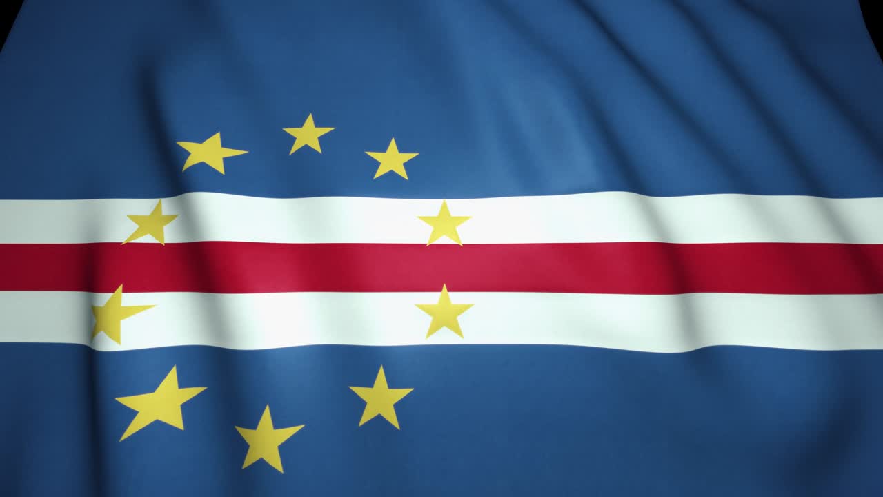 Waving realistic Cape Verde flag in 4K, loop animation
