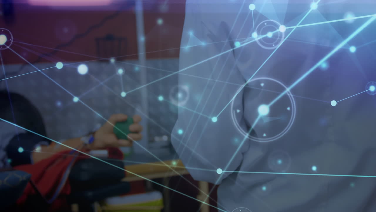 노인 환자를 검사하는 의사에 대한 연결 네트워크의 활성화