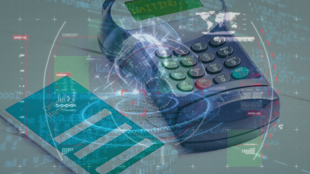 Animation of financial data processing over smartphone and payment terminal