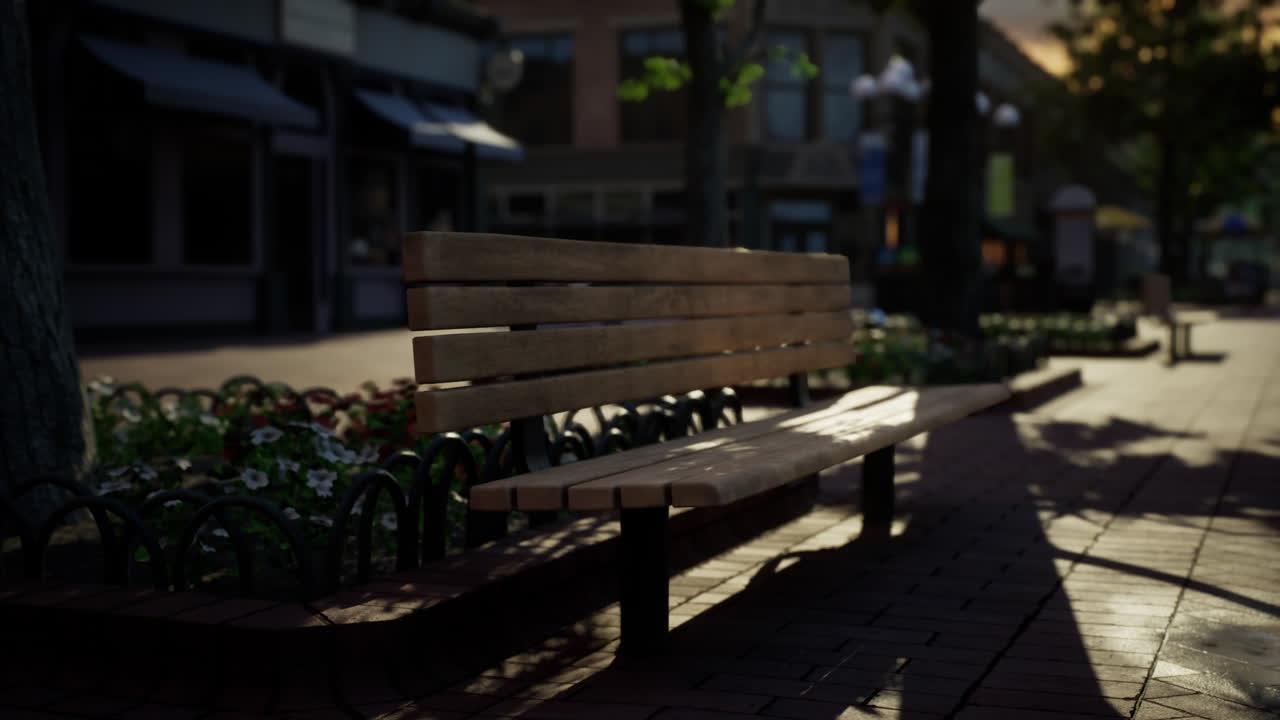 비어있는 거리가 있는 작은 마을