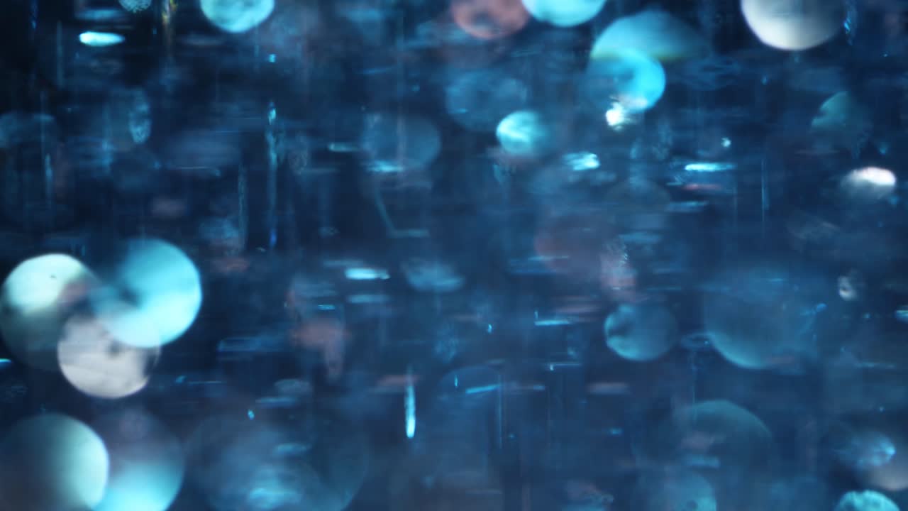 Abstract Blue Bubbles Bokeh