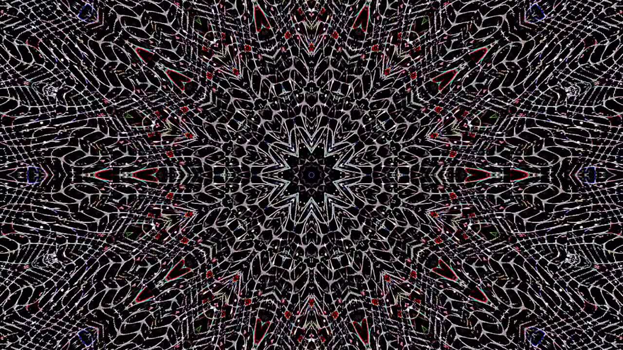 abstract lines colorfull light shining round shape in center, black background