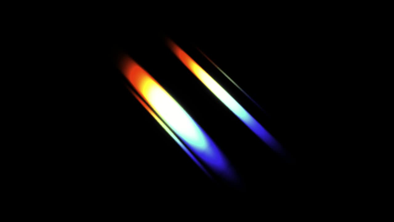 animación de fuga de luz colorida aislado en fondo negro.