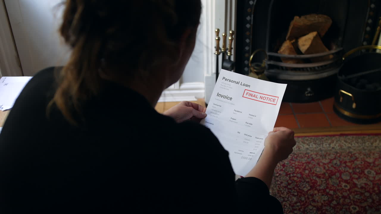 неузнаваемая женщина открывает долговое письмо