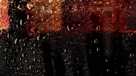 Close up of a soda with ice