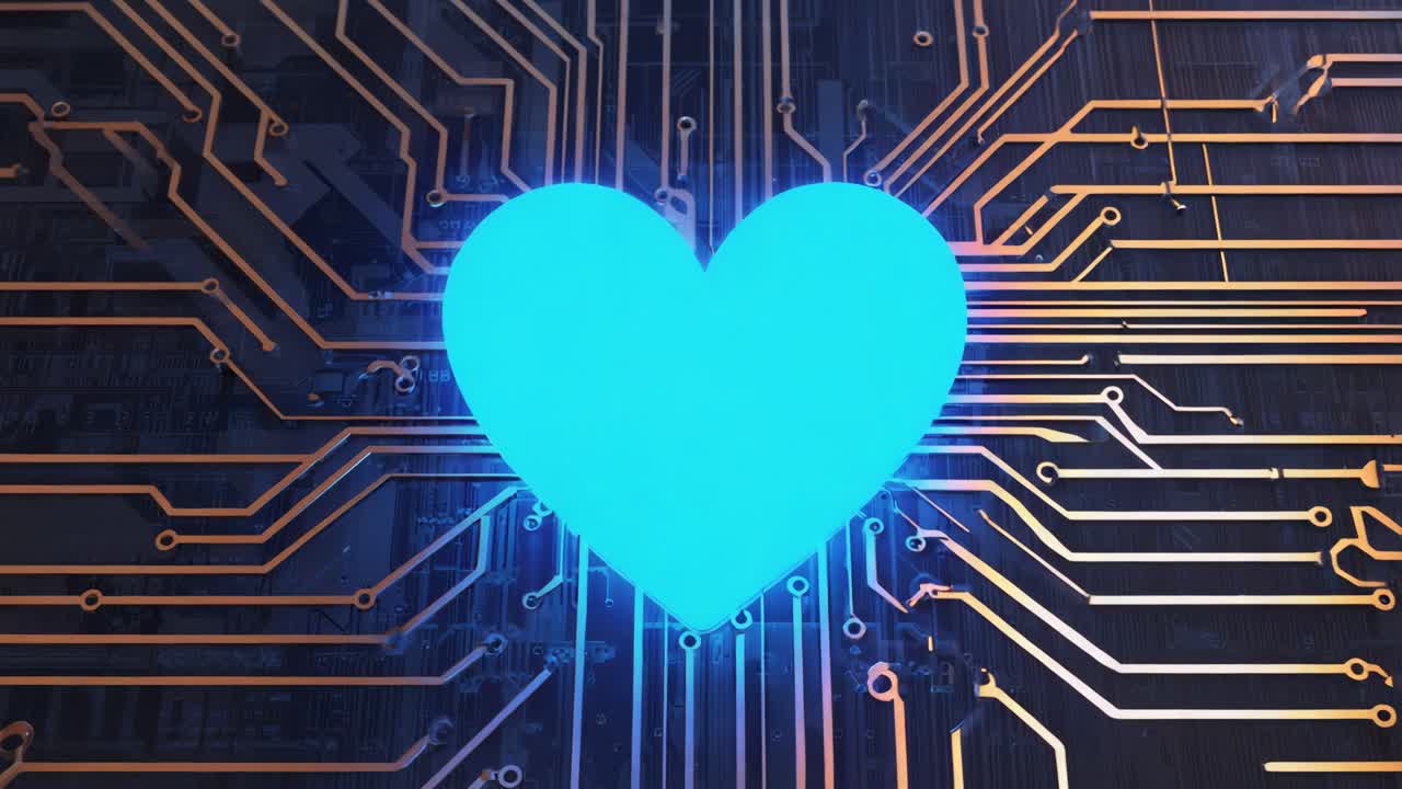 Digital Heart on Circuit Board