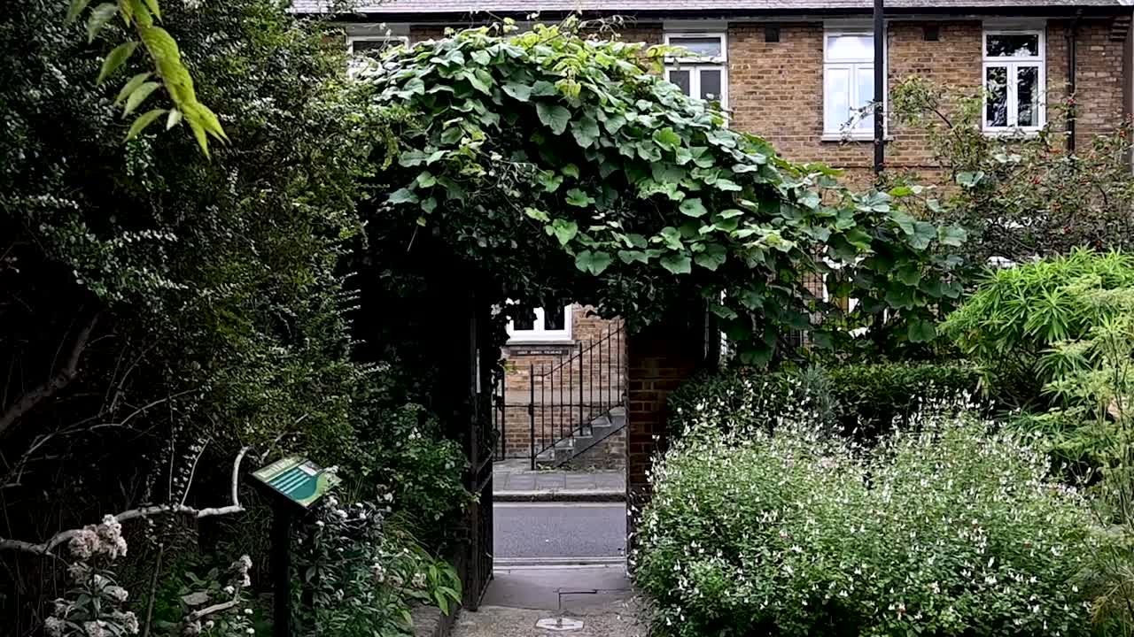Close-up view of the leaves outside St John's Church, Waterloo, London, United Kingdom