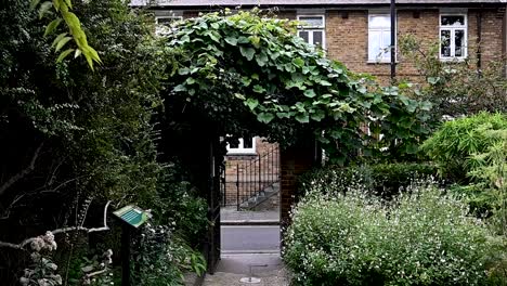 close-up view of the leaves outside st john's church, waterloo, london, united kingdom