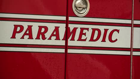 paramedic emergency vehicle sign on ambulance doors