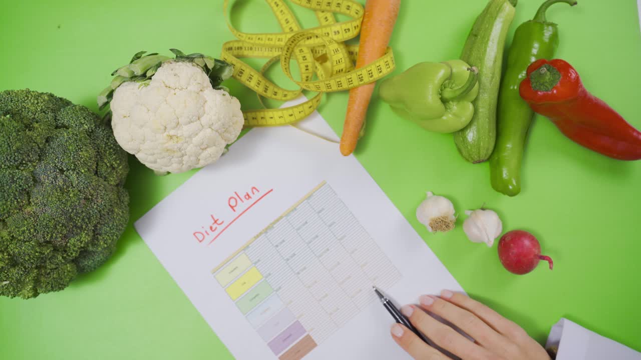 영양학자는 영양에 대한 영양 프로그램을 준비합니다.