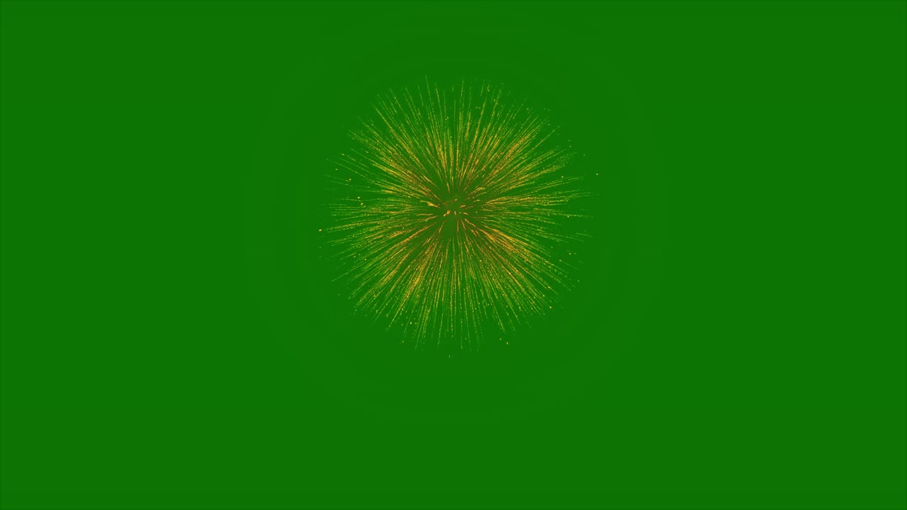 Fireworks Explosion on Green Screen