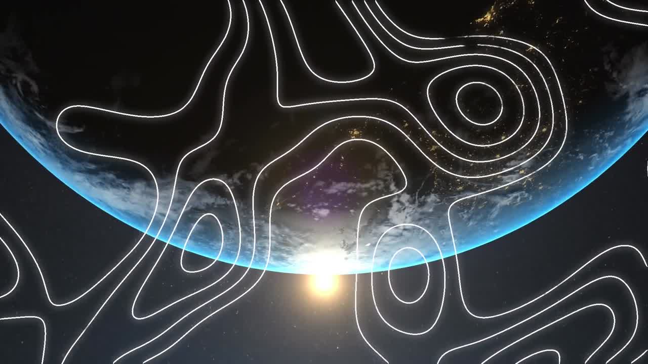 지구 위의 지형 지도.