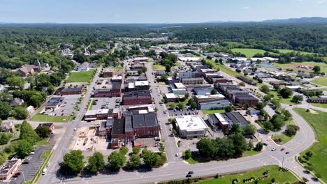 aerial pullout north wilkesboro nc, north carolina small town america