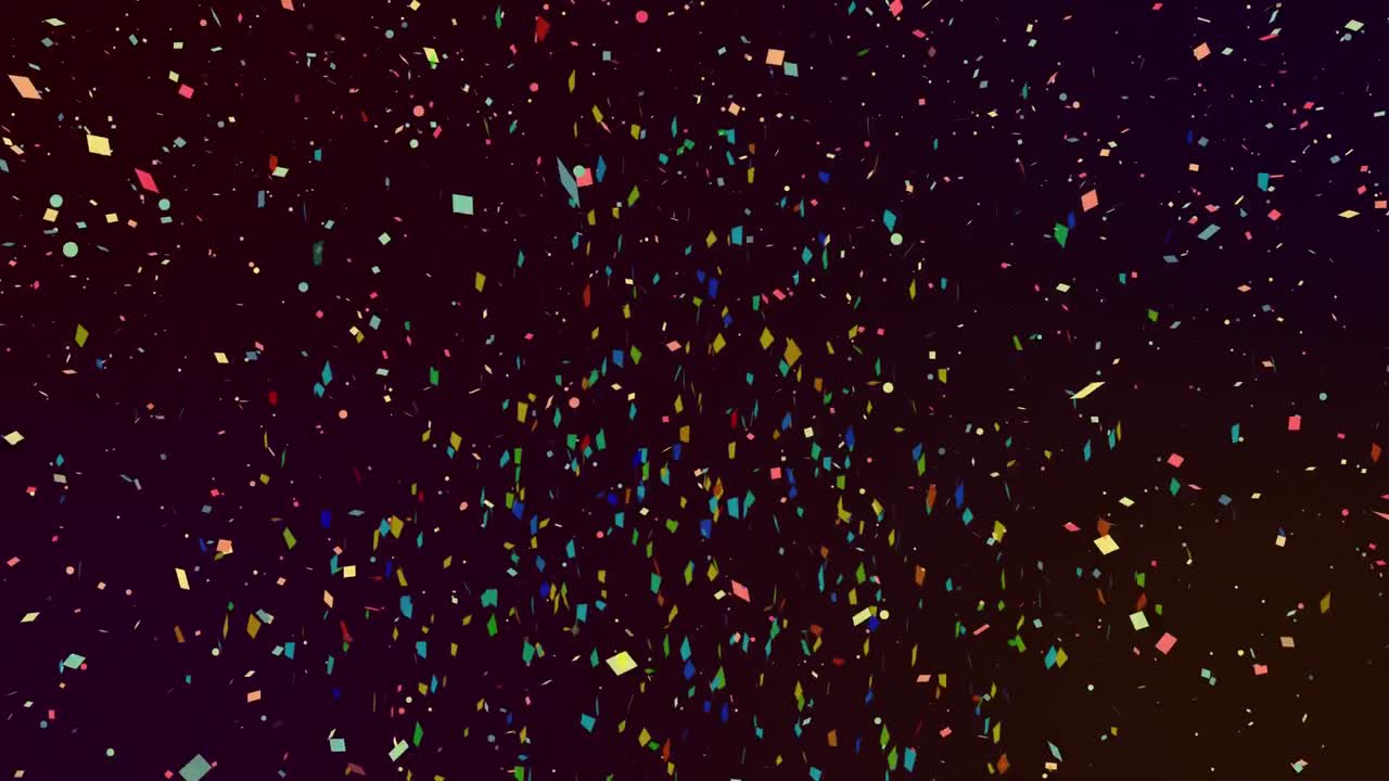 animación de múltiples confeti coloridos que caen sobre un fondo negro