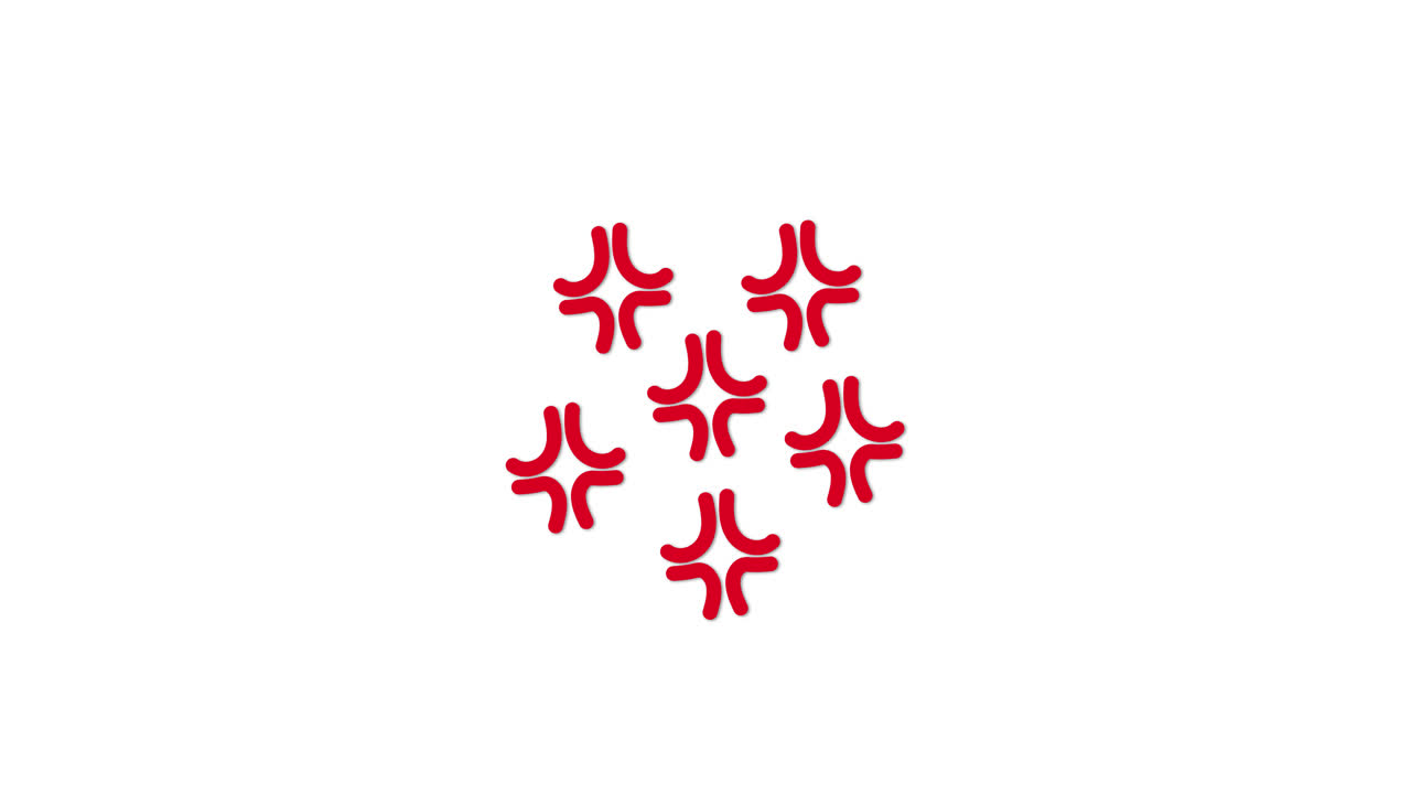 Red Anger Symbols Appearing and Multiplying on White Background