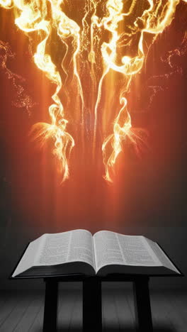man reading a bible, with a divine light